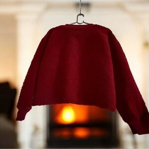 New American Eagle Outfitters Womens Size MIDIUM Pullover Sweatshirt, Red NWT